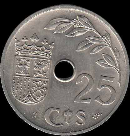 Moneda de 25 Cts Franquistas de la Guerra Civil.