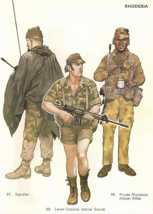 Ilustración de soldados de Rhodesia || Rhodesia