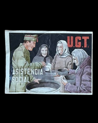 Panfleto de la UGT "Asistencia social".